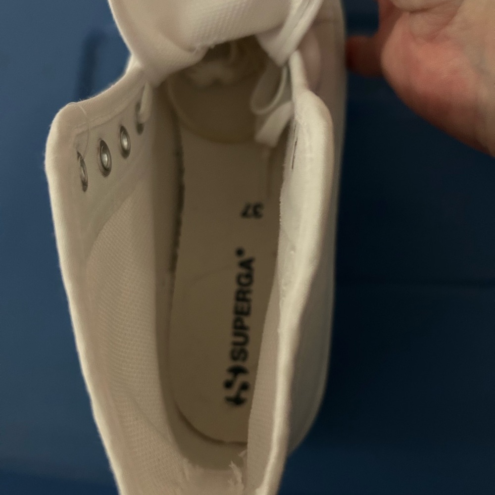 NWT Superga White High-Top Canvas Sneakers - Picture 8 of 10